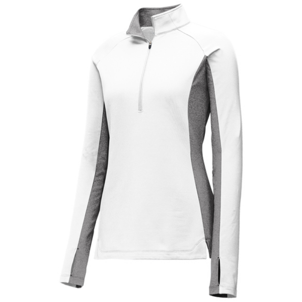 LST854 Sport-Tek Women's Sport-Wick Stretch Contrast 1-2-Zip Pullover