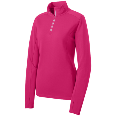 LST860 Sport-Tek Women's Sport-Wick Textured 1-4-Zip Pullover