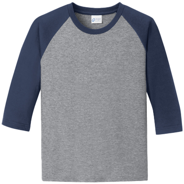 PC55YRS Port & Company Youth Core Blend 3-4-Sleeve Raglan Tee