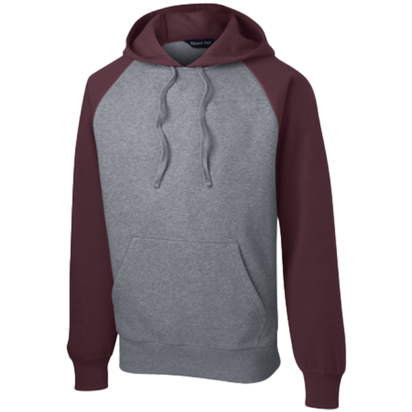 ST267 Sport-Tek Raglan Colorblock Pullover Hooded Sweatshirt