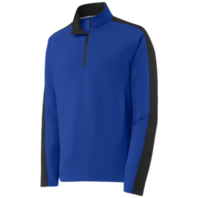 ST861 Sport-Tek Sport-Wick Textured Colorblock 1-4-Zip Pullover